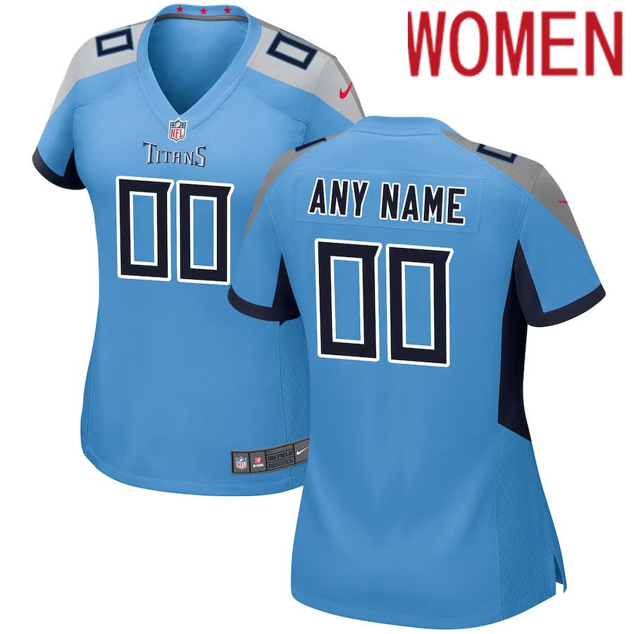Women Tennessee Titans Nike Light Blue Alternate Custom Game NFL Jersey